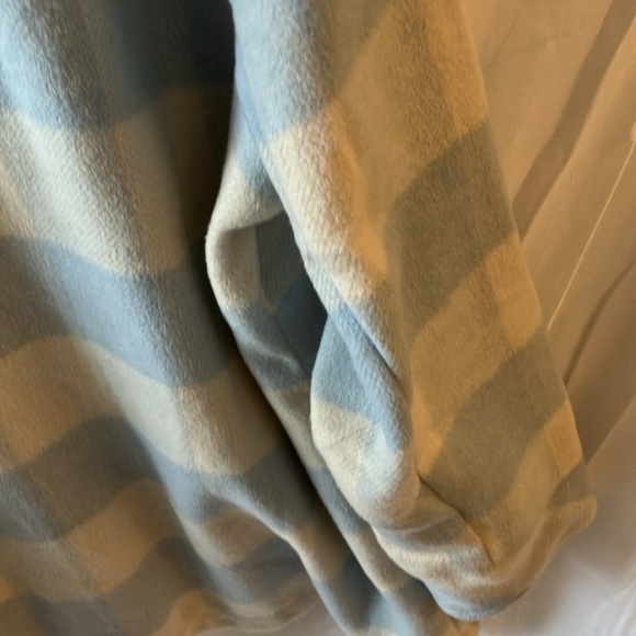 NWT: Kensie Jeans blue/cream SHACKET oversized plaid button up-pockets~size L - Picture 8 of 13